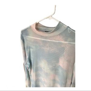 SOLD Mockneck mesh pastel tie-dye long-sleeved